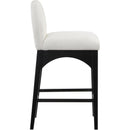  Color_Black/ Cream -- Waldorf Cream Chenille Fabric Upholstered Counter Stool IMAGE 5