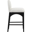 Meridian Waldorf Cream Chenille Fabric Stool IMAGE 5