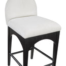  Color_Black/ Cream -- Waldorf Cream Chenille Fabric Upholstered Counter Stool IMAGE 6