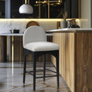  Color_Black/ Cream -- Waldorf Cream Chenille Fabric Upholstered Counter Stool IMAGE 8