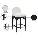  Color_Black/ Cream -- Waldorf Cream Chenille Fabric Upholstered Counter Stool IMAGE 9