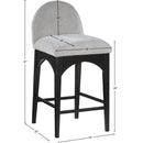  Color_Black/ Grey -- Waldorf Grey Chenille Fabric Upholstered Counter Stool IMAGE 10