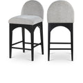  Color_Black/ Grey -- Waldorf Grey Chenille Fabric Upholstered Counter Stool IMAGE 1