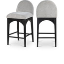  Color_Black/ Grey -- Waldorf Grey Chenille Fabric Upholstered Counter Stool IMAGE 1