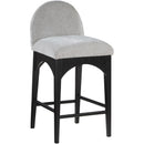  Color_Black/ Grey -- Waldorf Grey Chenille Fabric Upholstered Counter Stool IMAGE 3