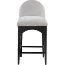  Color_Black/ Grey -- Waldorf Grey Chenille Fabric Upholstered Counter Stool IMAGE 4