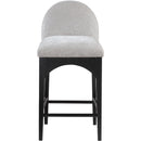 Meridian Waldorf Grey Chenille Fabric Stool IMAGE 4