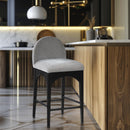  Color_Black/ Grey -- Waldorf Grey Chenille Fabric Upholstered Counter Stool IMAGE 8