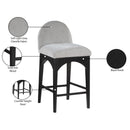  Color_Black/ Grey -- Waldorf Grey Chenille Fabric Upholstered Counter Stool IMAGE 9