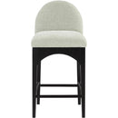  Color_Black/ Green -- Waldorf Mint Chenille Fabric Upholstered Counter Stool IMAGE 4