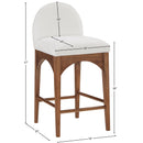  Color_Cream/ Walnut -- Waldorf Cream Chenille Fabric Upholstered Counter Stool IMAGE 10