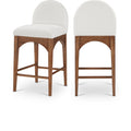  Color_Cream/ Walnut -- Waldorf Cream Chenille Fabric Upholstered Counter Stool IMAGE 1