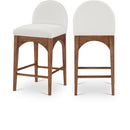  Color_Cream/ Walnut -- Waldorf Cream Chenille Fabric Upholstered Counter Stool IMAGE 1