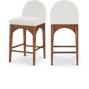 Meridian Waldorf Cream Chenille Fabric Stool IMAGE 1