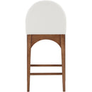  Color_Cream/ Walnut -- Waldorf Cream Chenille Fabric Upholstered Counter Stool IMAGE 2