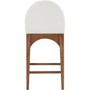 Meridian Waldorf Cream Chenille Fabric Stool IMAGE 2