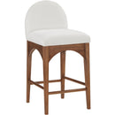  Color_Cream/ Walnut -- Waldorf Cream Chenille Fabric Upholstered Counter Stool IMAGE 3