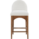  Color_Cream/ Walnut -- Waldorf Cream Chenille Fabric Upholstered Counter Stool IMAGE 4