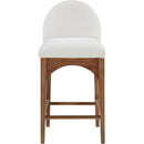 Meridian Waldorf Cream Chenille Fabric Stool IMAGE 4