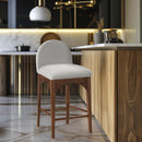  Color_Cream/ Walnut -- Waldorf Cream Chenille Fabric Upholstered Counter Stool IMAGE 8