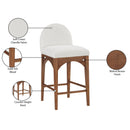  Color_Cream/ Walnut -- Waldorf Cream Chenille Fabric Upholstered Counter Stool IMAGE 9
