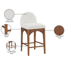 Meridian Waldorf Cream Chenille Fabric Stool IMAGE 9
