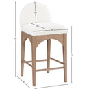  Color_Cream/ Natural -- Waldorf Cream Boucle Fabric Upholstered Counter Stool IMAGE 10