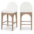  Color_Cream/ Natural -- Waldorf Cream Boucle Fabric Upholstered Counter Stool IMAGE 1
