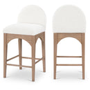  Color_Cream/ Natural -- Waldorf Cream Boucle Fabric Upholstered Counter Stool IMAGE 1