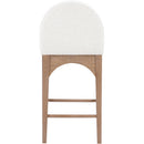Meridian Waldorf Cream Boucle Fabric Stool IMAGE 2