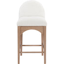  Color_Cream/ Natural -- Waldorf Cream Boucle Fabric Upholstered Counter Stool IMAGE 4