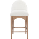 Meridian Waldorf Cream Boucle Fabric Stool IMAGE 4