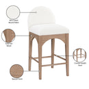  Color_Cream/ Natural -- Waldorf Cream Boucle Fabric Upholstered Counter Stool IMAGE 9
