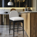  Color_Black/ Cream -- Waldorf Cream Boucle Fabric Upholstered Counter Stool IMAGE 8