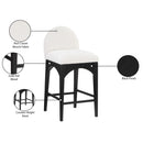  Color_Black/ Cream -- Waldorf Cream Boucle Fabric Upholstered Counter Stool IMAGE 9