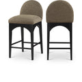  Color_Black/ Green -- Waldorf Olive Boucle Fabric Upholstered Counter Stool IMAGE 1