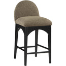 Meridian Waldorf Olive Boucle Fabric Stool IMAGE 3