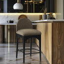  Color_Black/ Green -- Waldorf Olive Boucle Fabric Upholstered Counter Stool IMAGE 8