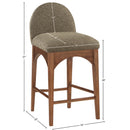  Color_Green/ walnut -- Waldorf Olive Boucle Fabric Upholstered Counter Stool IMAGE 10