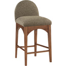  Color_Green/ walnut -- Waldorf Olive Boucle Fabric Upholstered Counter Stool IMAGE 3