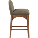  Color_Green/ walnut -- Waldorf Olive Boucle Fabric Upholstered Counter Stool IMAGE 5