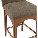  Color_Green/ walnut -- Waldorf Olive Boucle Fabric Upholstered Counter Stool IMAGE 6