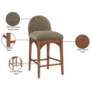  Color_Green/ walnut -- Waldorf Olive Boucle Fabric Upholstered Counter Stool IMAGE 9