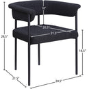 Meridian Malin Black Boucle Fabric Dining Chair IMAGE 8