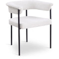  Color_Black/ Cream -- Malin Cream Boucle Fabric Upholstered Dining Chair IMAGE 1