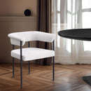  Color_Black/ Cream -- Malin Cream Boucle Fabric Upholstered Dining Chair IMAGE 2
