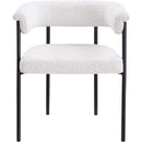  Color_Black/ Cream -- Malin Cream Boucle Fabric Upholstered Dining Chair IMAGE 3