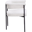  Color_Black/ Cream -- Malin Cream Boucle Fabric Upholstered Dining Chair IMAGE 4