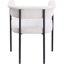  Color_Black/ Cream -- Malin Cream Boucle Fabric Upholstered Dining Chair IMAGE 5