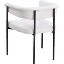  Color_Black/ Cream -- Malin Cream Boucle Fabric Upholstered Dining Chair IMAGE 6